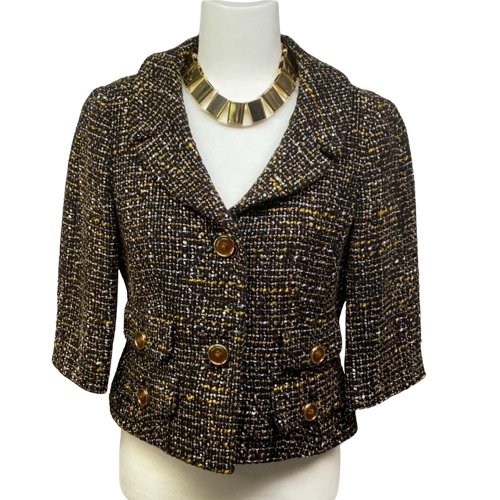 Loft Tweed Blazer Gold Citrine Buttons - Picture 2 of 5